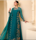 Maria B Zamrood Ara – Luxury Organza Sharara Suit with Adda Work