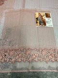 Maria B Ombre Blossom Embroidered Pishwas with Dupatta | Pink & Grey