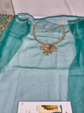 Maria B Zamrood Ara – Luxury Organza Sharara Suit with Adda Work