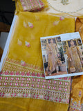 Husain Rehar Bano – Luxury Organza Silk Sharara Suit with Kora Dabka Work