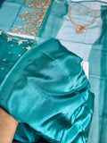 Maria B Zamrood Ara – Luxury Organza Sharara Suit with Adda Work