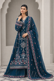 Mirha Imran Tealeh - Embroidered Teal Green Long Shirt & Silk Sharara