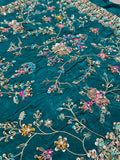 Farah Talib Aziz – Avisa Emerald  Luxury Formal 3 Piece Suit (Tussel Silk Embellished)