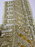 Husain Rehar Zesty – Lime Yellow Luxury Suit with Velvet Palazzo