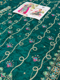 Farah Talib Aziz – Avisa Emerald  Luxury Formal 3 Piece Suit (Tussel Silk Embellished)