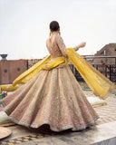 Faiza Saqlain Mahveen | Premium Net Embroidered Bridal Ensemble with Naqshi & Dabka