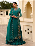 Maria B Zamrood Ara – Luxury Organza Sharara Suit with Adda Work