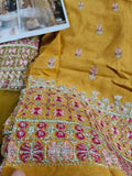 Husain Rehar Bano – Luxury Organza Silk Sharara Suit with Kora Dabka Work