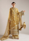 Husain Rehar Zesty – Lime Yellow Luxury Suit with Velvet Palazzo