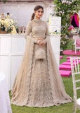Kanwal Malik Samira Nude Hand-Embellished Organza Maxi Lehenga with Net Dobatta | Nine-Panel Collection