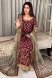 Harris Shakeel Areesha – Luxury Formal 3 Piece Suit (Tussel Silk Embellished)