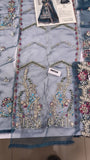 Mirha Imran Tealeh - Embroidered Teal Green Long Shirt & Silk Sharara