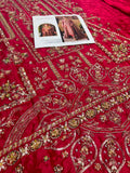 Nomi Ansari NAOW-800 – Multi-Hued Raw Silk Hand Embellished Suit