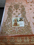 Afrozeh Rangreza Unstitched 7-Piece Embroidered Bridal Suit | Premium Net & Raw Silk
