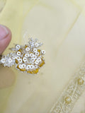 Husain Rehar Zesty – Lime Yellow Luxury Suit with Velvet Palazzo