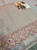 Maria B Ombre Blossom Embroidered Pishwas with Dupatta | Pink & Grey