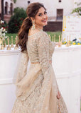 Kanwal Malik Samira Nude Hand-Embellished Organza Maxi Lehenga with Net Dobatta | Nine-Panel Collection