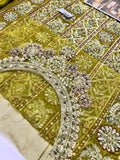 Faiza Saqlain – Luxury Formal Gharara Suit (Tussel Silk Embellished)