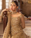 Faiza Saqlain – Luxury Formal Gharara Suit (Tussel Silk Embellished)
