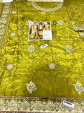 Faiza Saqlain – Luxury Formal Gharara Suit (Tussel Silk Embellished)