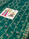 Farah Talib Aziz – Avisa Emerald  Luxury Formal 3 Piece Suit (Tussel Silk Embellished)