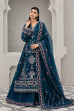 Mirha Imran Tealeh - Embroidered Teal Green Long Shirt & Silk Sharara