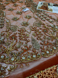 Afrozeh Rangreza Unstitched 7-Piece Embroidered Bridal Suit | Premium Net & Raw Silk