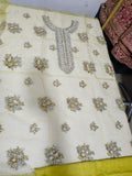 Husain Rehar Zesty – Lime Yellow Luxury Suit with Velvet Palazzo