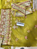 Faiza Saqlain – Luxury Formal Gharara Suit (Tussel Silk Embellished)