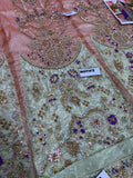 Ahmed Sultan MI-01 | Premium Zarri Tissue Bridal Lehenga with Naqshi & Dabka Embroidery
