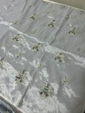 Vintage Ivory Bloom – Luxury Formal 3 Piece Suit (Tussel Silk Embellished)