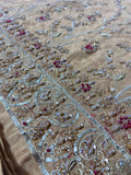 Harris Shakeel Golden Angrakha Maxi – Luxury Maxi 3 Piece Suit (Korean Raw Silk Embellished)
