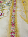 Husain Rehar Bano – Luxury Organza Silk Sharara Suit with Kora Dabka Work