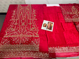 Nomi Ansari NAOW-800 – Multi-Hued Raw Silk Hand Embellished Suit