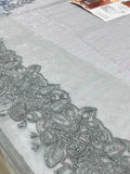 Maria B Ombre Blossom Embroidered Pishwas with Dupatta | Pink & Grey