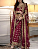 Harris Shakeel Aisha Afridi – Luxury Formal 3 Piece Suit (Tussel Silk Embellished