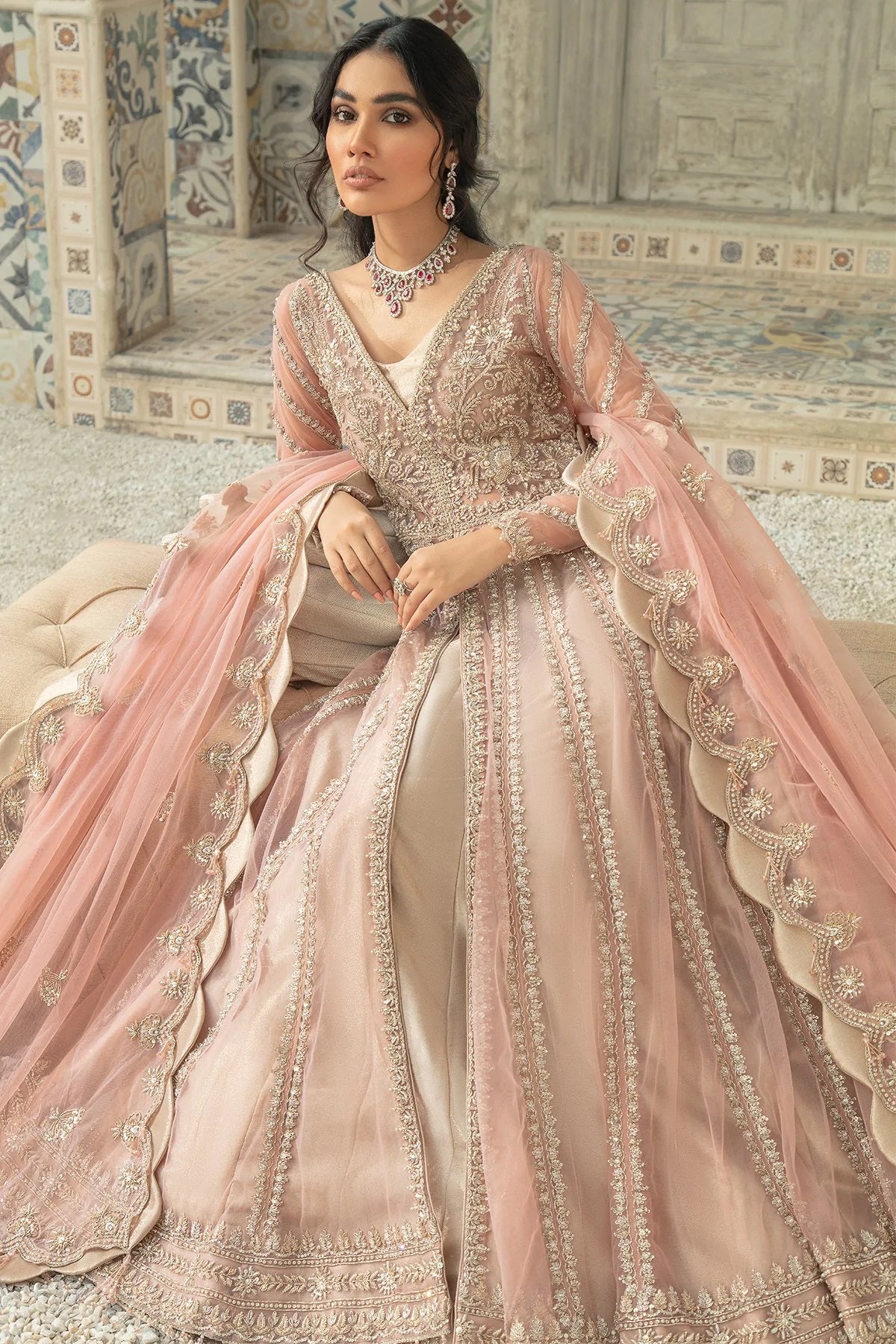 Pakistani Wedding Gown, Long Maxi Dress, Blush Pink, Anarkali, Pakistani  Clothes - Etsy