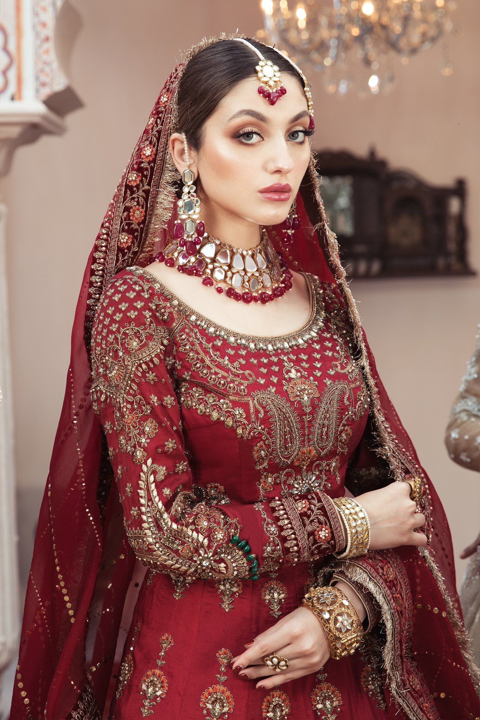 Pakistani Bridal Dresses In Red Colour With Price Red Bridal Maxi